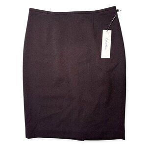 Calvin Klein Black Pencil Skirt Career Office Knee Length NWT Size 6